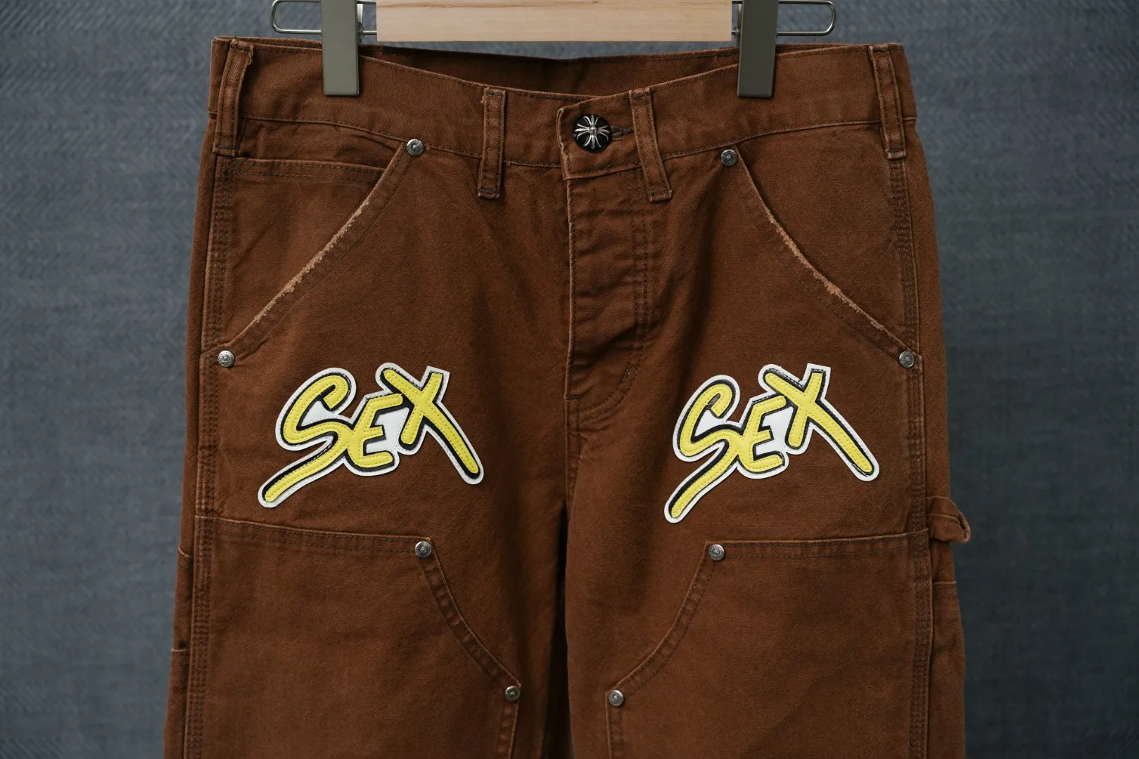 ：S 043 & Chrome Hearts SEX Yellow Same Style ：Brown Size：28 30 32 34 （S-XL)